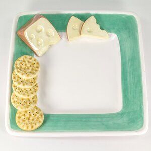 Ceramic Cheese & Cracker Serving Platter – Square – 31 × 31 cm
